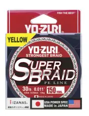 Yo-Zuri YZSB30LBYL150YD SuperBraidBraided Line, 30lb Test, 150yd