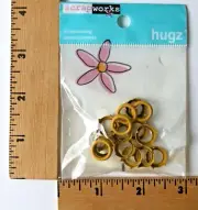 Scrap Works Embellishments - 15 Gold Color Round Ringlet Conchos Hugs - NEW