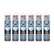 Soudal 6-Pack Fix All Crystal Sealant - 6 x 290ml - Super Clear