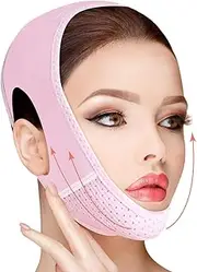 Reusable Double Chin Reducer Face Strap, Double Chin Eliminator V Line Lifting Mask with Chin Strap for Women, Breathable Face Slimming Strap for Sleeping, Provent Sagging, Jaw Exerciser, One Fits All