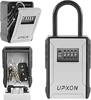 Key Lock Box, UPXON Extra Large Key Storage Box with Resettable Code, 4 Digit Combination Lock Box for Car Keys, House Keys, Weatherproof Wall Mount Key Box for Home, Hotels, Airbnb, Schools 1 Pack