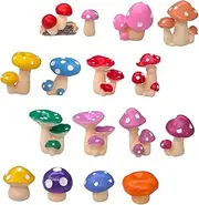 MERRYHAPY Resin Miniature Mushrooms 16pcs Micro Landscape Mushroom Ornament for Garden Home Decor Random Style