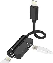 Lightning Headphone Adapter Iphone Charger Dongle(2in1)Audio Charge Splitter Dual Jack Adaptador Para for Apple MFI Certified 14 13 12 11 Pro Max Mini Xs Se 7 X Xr 8 Plus Ipad Charging Aux Music Cable