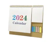 Desk Calendar 2023-2024 - 18 Monthly Small Desktop Calendar Runs from Jul.2023 to Dec.2024, Standing Flip Calendar with Notepads,Style 2