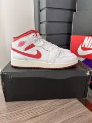Kids Nike Air Jordan 1 Mid SE GS White Lobster Dune FJ3464-160 Sneaker 6.5Y