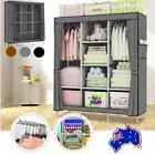 Portable Large Clothes Closet Canvas Wardrobe Storage Organizer With Shelves