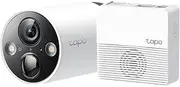 TP-Link Tapo Smart Security WiFi Camera, Wireless, 2K QHD, 4MP, Colour Night Vision, Smart AI Detection and Notification, Light and Sound Alarm, Local Storage, IP65, Hub Included (Tapo C420S1)