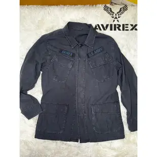 AVIREX衣櫃冬季清倉正品深藍色薄款P-46軍裝夾克尺寸L號  I箱A533
