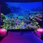 Corals Large Wall Art Blacklight Poster UV Reactive Tapestry Wall Hanging Fabric