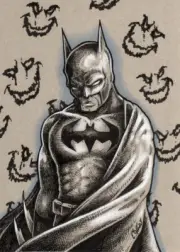 Batman drawing hand signed print Joker DC Comics Bryan Collins Pop Art Comic