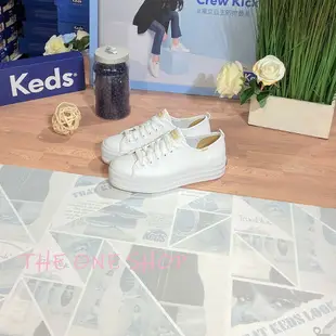 Keds 侯佩岑 小白鞋 厚底 加厚 4公分 皮革 白色 全白 基本款 增高 防潑水 經典款 帆布鞋 WH61626