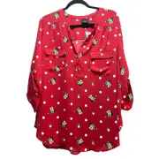 Torrid 2 (2X 18/20) Disney Minnie Mouse Christmas Georgette Harper Pullover Top