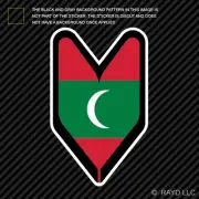 Maldivian Driver Badge Sticker Die Cut Decal wakaba leaf soshinoya Maldives MDV