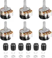 uxcell 6 Pack WH138 Potentiometer 100K Ohm Single-Joint Variable Resistors 3 Terminals Linear Taper Rotary with Knob Cap for Audio Volume Control