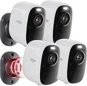 Dzees Wireless Security Camera Outdoor with Magnetic Mount, 4MP Battery Powered Security Cameras Wireless Outdoor for Home Security, AI Motion Detection/2-Way Talk/Color Night Vision/Ip66/Cloud-4-Pack