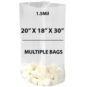 1.5Mil 20" X 18" X 30" | Clear Gusseted Bags, Heat Sealable | Multiple Bags