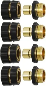 Twinkle Star 3/4 Inch Garden Hose Fitting Quick Connector 4 Sets, multi-color