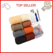 Zlulary Needle Felting Kit, Needle Felting Starter Kit, 8 Colors Wool Roving for