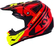 KYT Cross Over Ktime, motocross helmet , color: Neon Red/Yellow , size: S