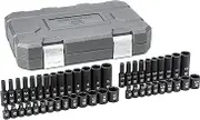 Gearwrench 84902 Standard/Deep Socket Set, 1/4 Inch (48-Pieces)