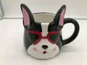 Ceramic 18oz Valentine Dog with Heart Glasses Coffee Mug CC02B22025
