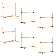 PawHut 6 Piece Dog Agility Training Equipment with Hurdle Bag and Whistle,Orang