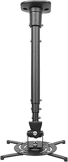 DYNAVISTA Full Motion Universal Ceiling Projector Mount Bracket with Adjustable Height and Extendable Arms Rotating Swivel Mount for Home and Office Projector (Black)