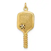 Ss/Gold Plated Sterling Silver Gold-Tone And Enamel Pickleball Charm