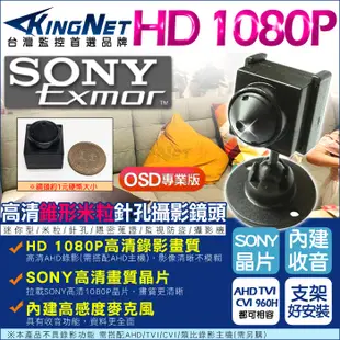 監視器 微型針孔 錐形鏡頭 AHD 1080P 好安裝