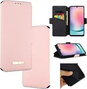 Cover Compatible with Oppo A96 5G PFUM10,Compatible with Oppo A96 5G PFUM10 Wallet Card Slot Magnetic Clasp Kickstand Phone Case Pink