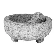 Large Capacity Granite Mortar and Pestle - Handcrafted Traditional Grinding Tool