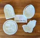 Religious Easter Cookie Cutters with Embosser Stamps - Catholic - Cross -Blessed