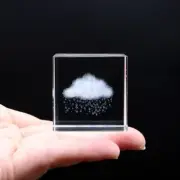 3D Love Heart K9 Glass Cloud Paperweight Cube Crystal Art of Figurines