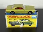 NEW IN BOX - VINTAGE LESNEY MATCHBOX # 62 MERCURY COUGAR ORIGINAL BOX SUPERFAST