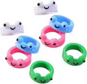 [OATIPHO] Elegant Resin Frogs Ring Set 8pcs Frogs Decor Jewelry Adorable Animal Finger Ring Collection Random