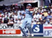 Alec Stewart batting for England during the World Cup match b- Cricket Photo 1