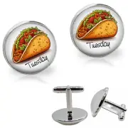 Taco Tuesday Men's Cuff Links Handcrafted Humorous Cufflinks