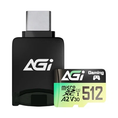 AGI 512GB TF138 Micro SD Card/CR138 Type C Card Reader, Nintendo Switch operatio