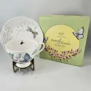 Lenox Blue BUTTERFLY MEADOW Coffee Or Teacup Saucer Bee Ladybug New in box