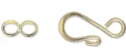 Clasp, Hook-and-Eye, 100 Sets Gold Plated Brass 12.5x8.5mm Flat Clasps