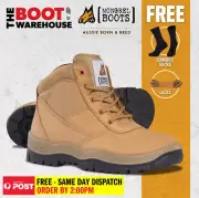 Mongrel 260050 Work Boots Steel Toe Safety. Wheat Lace-Up. New Style Without Zip