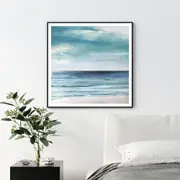 Blue Silver Shore Canvas Wall Art