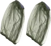 Abaodam 2pcs Mosquito Net Hat for Outdoor Activities Wearable Insect Protection Face Neck Fly Netting Hood for Hiking Camping Walking and Fishing Green