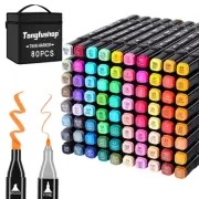Tongfushop 80 Colors Alcohol Markers, Double Tip Blender Art Drawing Markers ...