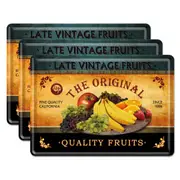 3PK Nostalgic Art Metal/Paper Mail Postcard Late Vintage Fruits w/Envelope 14cm