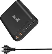 200W USB C Charger - 200W Fast Charging Station for Multiple Devices | 6-Port Charging Adapter Station Hub for Security Camera Cellphone