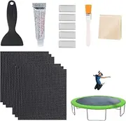 Trampoline Repair Set,Trampoline Fix Square Patches | Scraper and Strong Hold Glue Included Complete Set for Playground, Kindergarten, Park