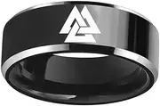 [Generic] Valknut Ring Nordic Mythology Odin Fate Titanium Steel Der Ring Des Nibelungen Jewellery Band