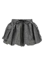 GANNI 'Crinkled Check Mini Bubble' Skirt
