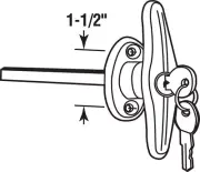 Prime-Line GD52122 Chrome Zinc Die Cast Locking Handle 5/16 Shaft x 3 L in.